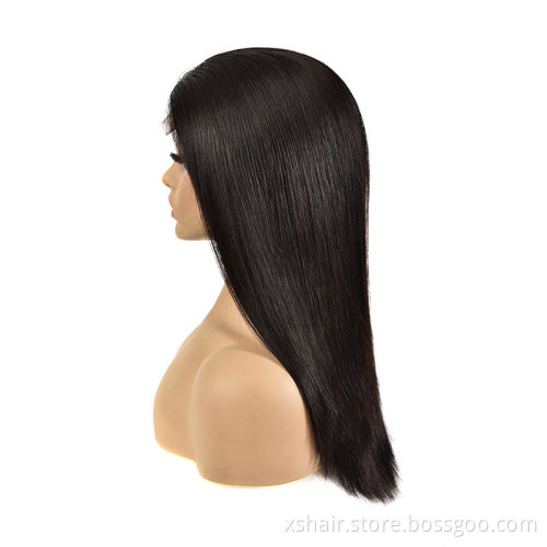Black natural 12A human hair wigs Long Human hair wigs dropshipping cuticles aligned peruvian hair wig